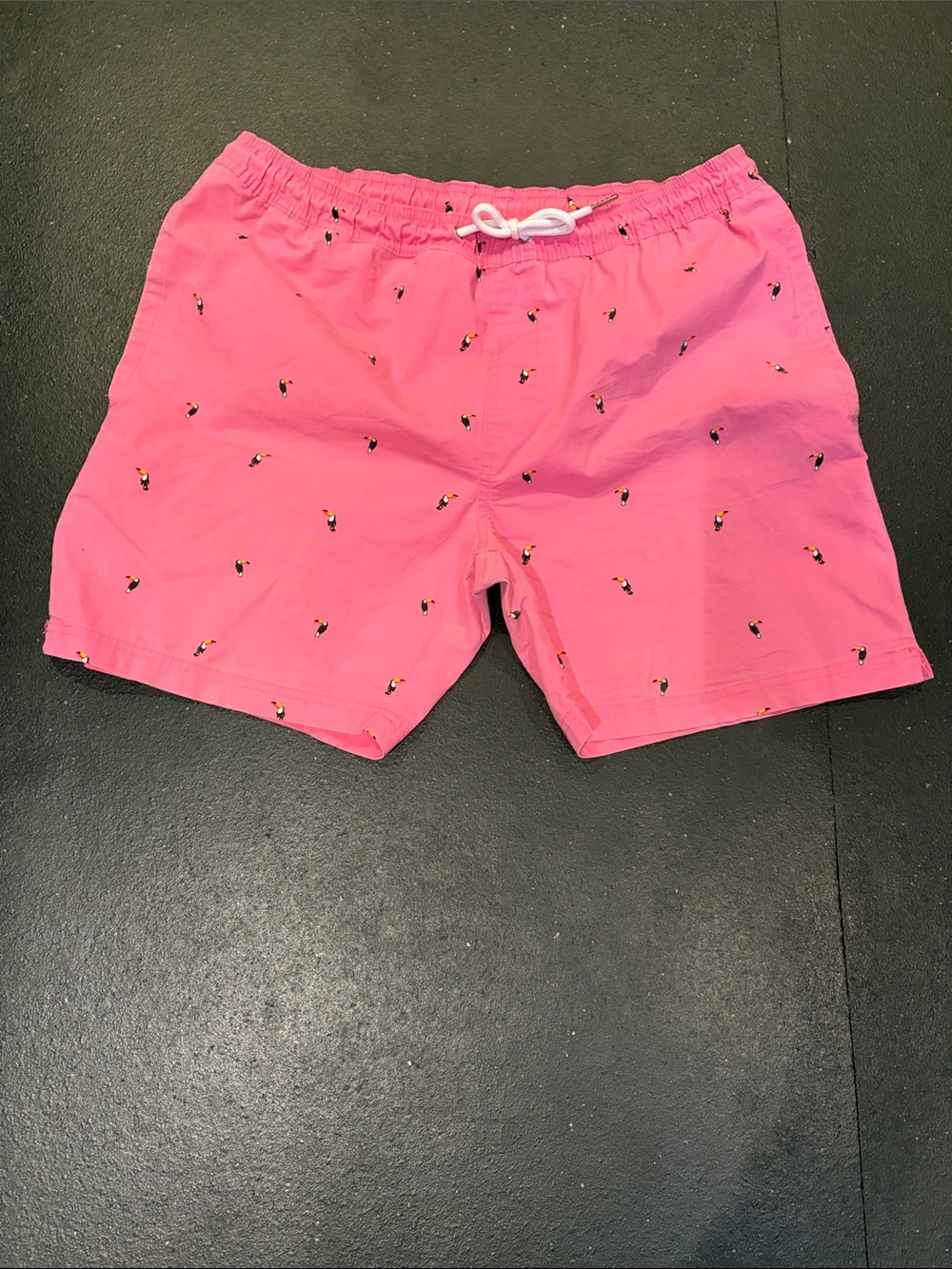 Pink Toucan Bermuda Shorts with Drawstring
